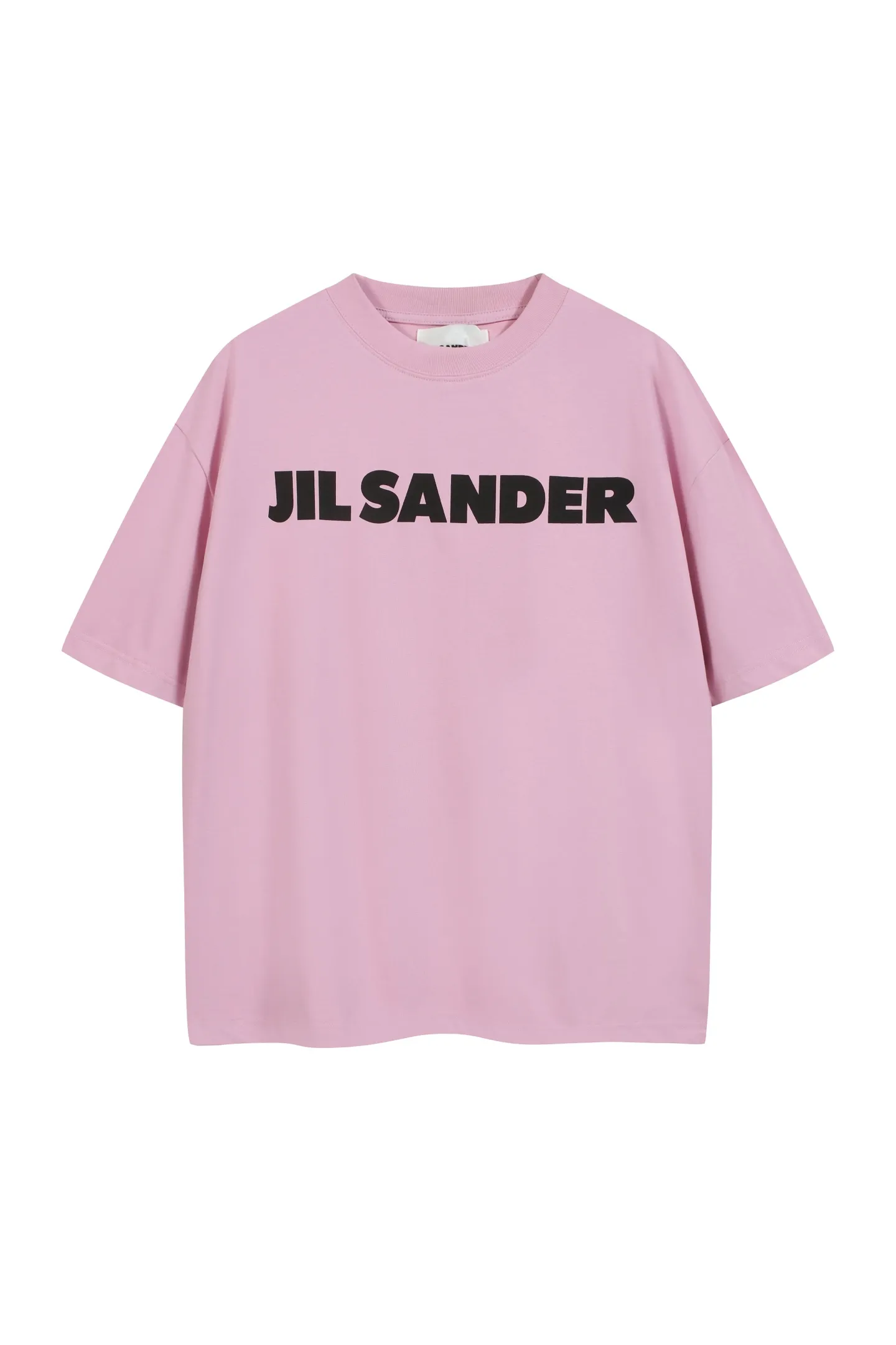 Pink In Stock🚨🚨 J 9890#JIL SANDER Capsule Series Minimalist letter logo printed short-sleeved T-shirt Light Gray Pink Royal Blue SML